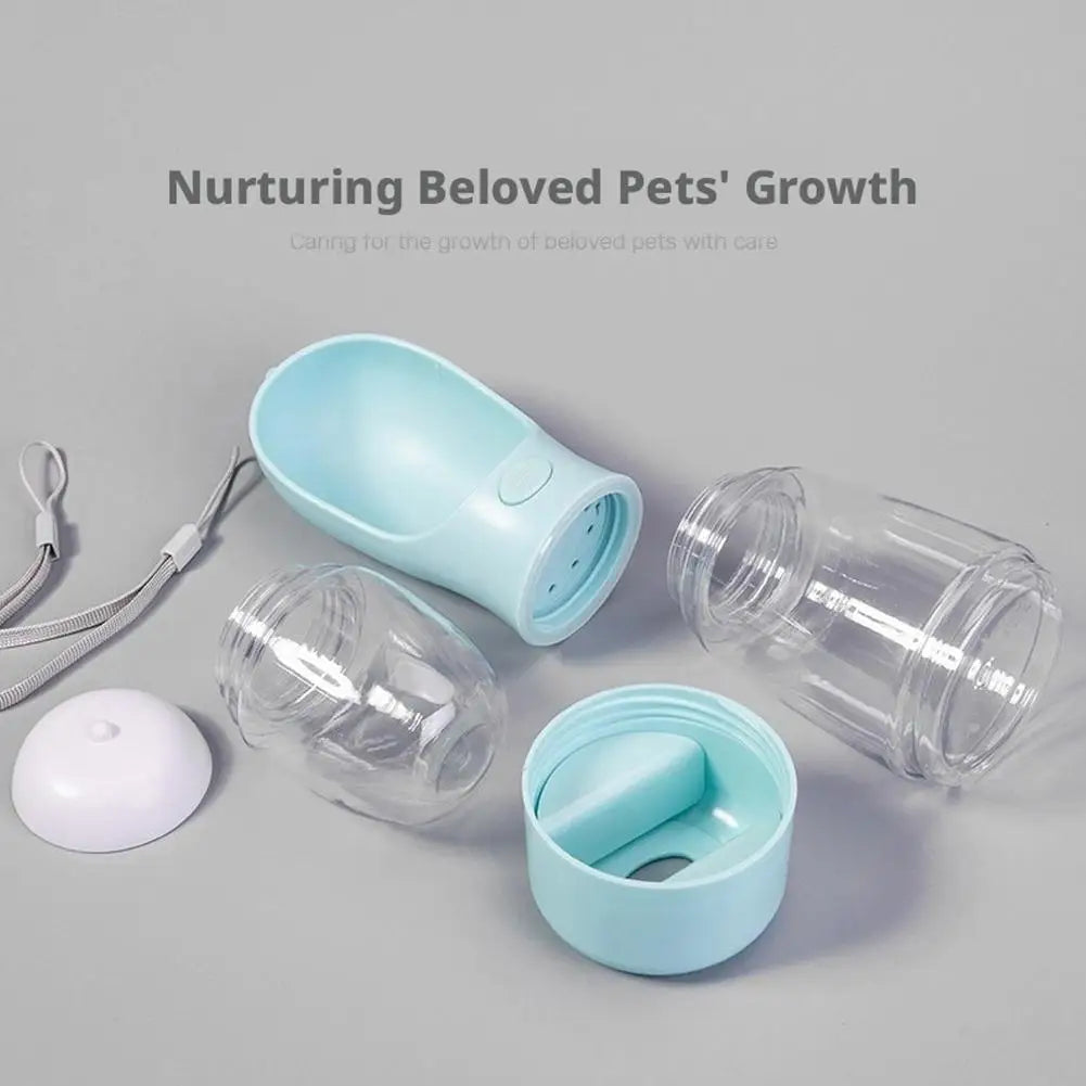 3-In-1 400Ml Portable Dog Water Bottle with Poop Bag Dispenser, Leak-Proof Pet Water & Food Bottle for Outdoor Walking, Hiking
