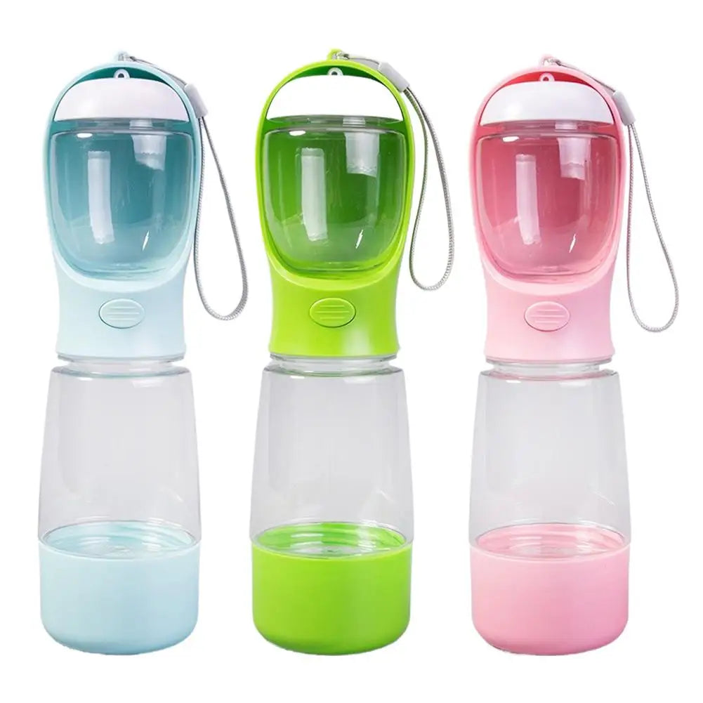 3-In-1 400Ml Portable Dog Water Bottle with Poop Bag Dispenser, Leak-Proof Pet Water & Food Bottle for Outdoor Walking, Hiking